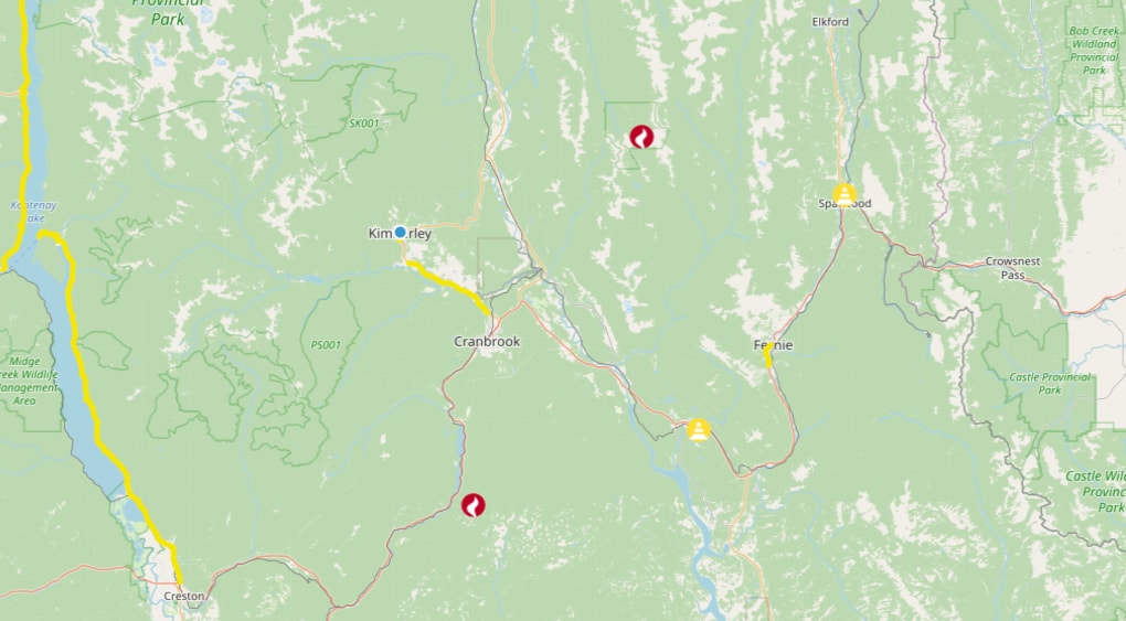 Two new fire starts in Kimberley/Cranbrook area