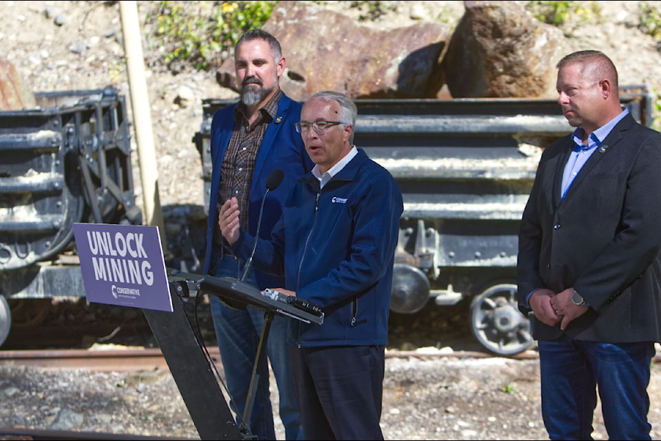John Rustad speaks at the Kimberley Underground Mining Railway on Tuesday, Sept. 24. 