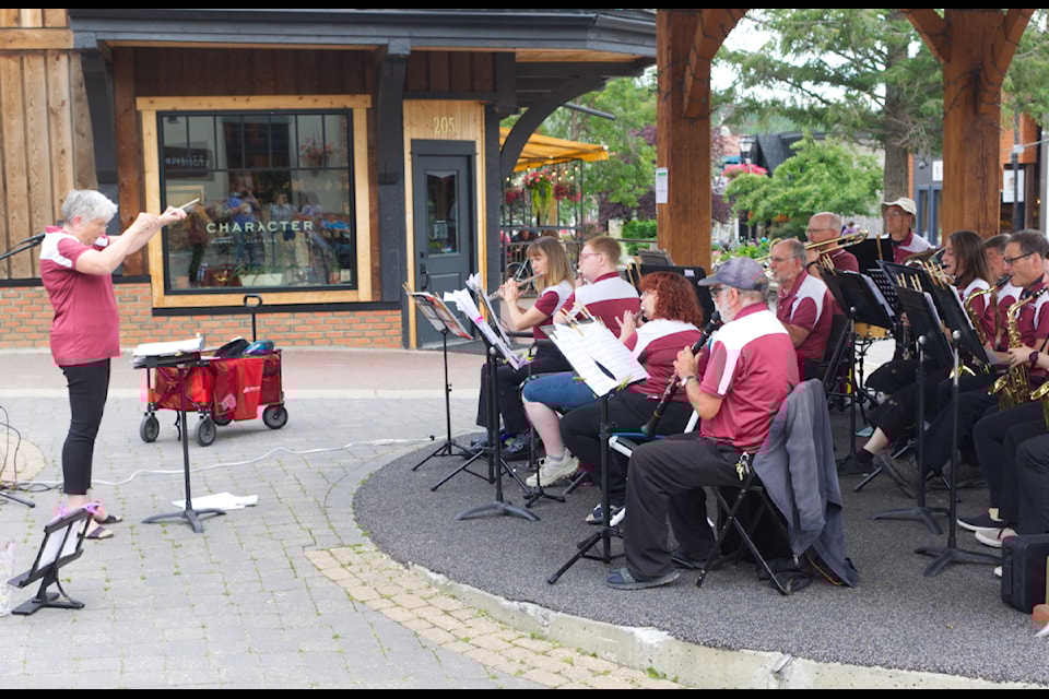 The Kimberley Community Band performs in the Platzl as part of their Summer Concert Series. Paul Rodgers/Kimberley Bulletin. 