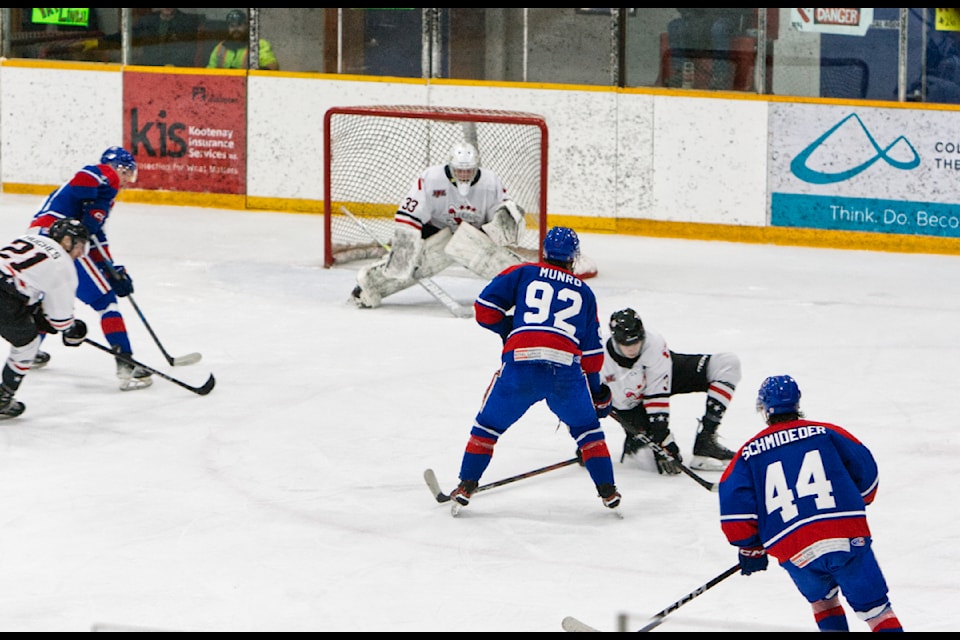 The Kimberley Dynamiters 3-2 win on Friday, March 7 gave them the lead in the series, which they would go on to win in Game 6 in Creston. Paul Rodgers/Kimberley Bulletin.