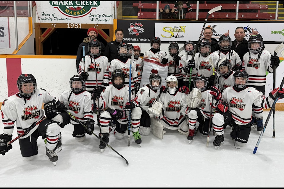 The U11 Dynamiters: Corbin Oakland, Sawyer Callaway, Logan Johnson, Ember Kozey, Wolf Cooper-Lamb, Oliver Wilson, Lucas Hoxie, Oliver Bierhals, Noah Kennedy, Richard Arbez.
Owen Kitt, William Leski, Chloe Rossi, Kai McCurry, Ethan Craig, Grayson Chardonnens, Logan Kitt, Nash MacMurchy.
Coaches- Kevin Wilson, Chris McCurry,Mike Kitt, Dustin Kozey
Dustin Kozey.
Kimberley Minor Hockey/Submitted. 