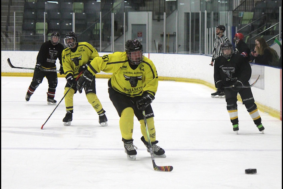 Players with the Central Alberta Bullseye Blind Hockey Team held the annual hockey challenge on Feb. 1 at Red Deer's Gary W. Harris Canada Games Centre.
(Mark Weber/Lacombe Express)