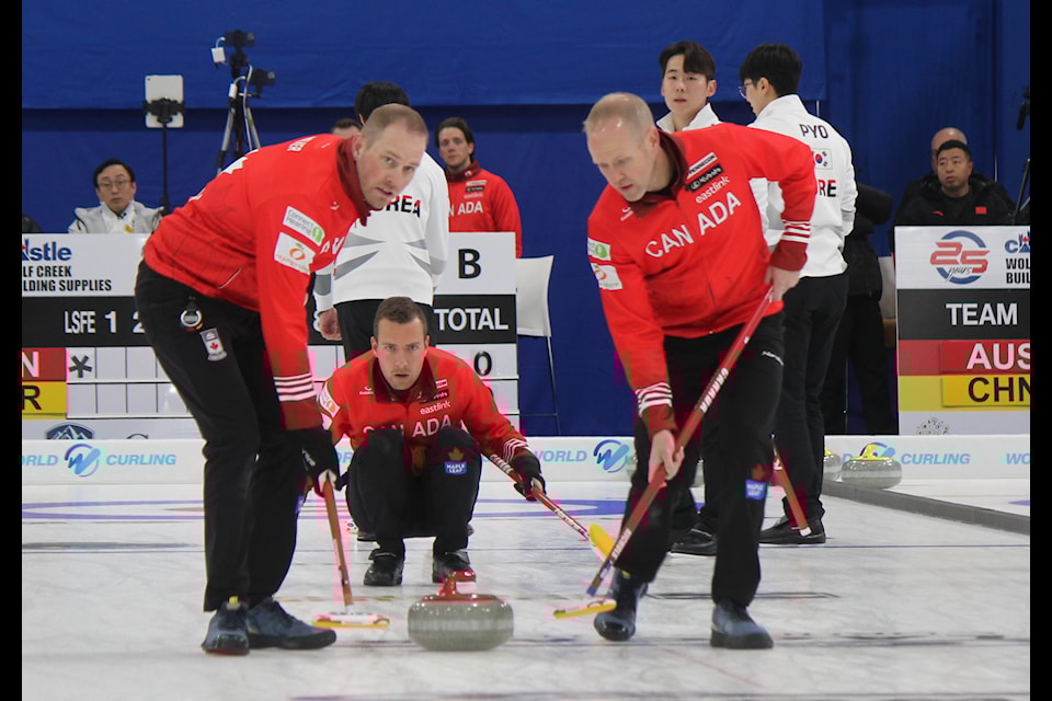 The Pan Continental Curling Championships run through to Nov. 2 at the Gary Moe Auto Group Sportsplex and the Lacombe Curling Club. The action kicked off Sunday morning with a match-up between Canada and Korea among a full line-up of competitions across the two facilities.
(Mark Weber/Lacombe Express)