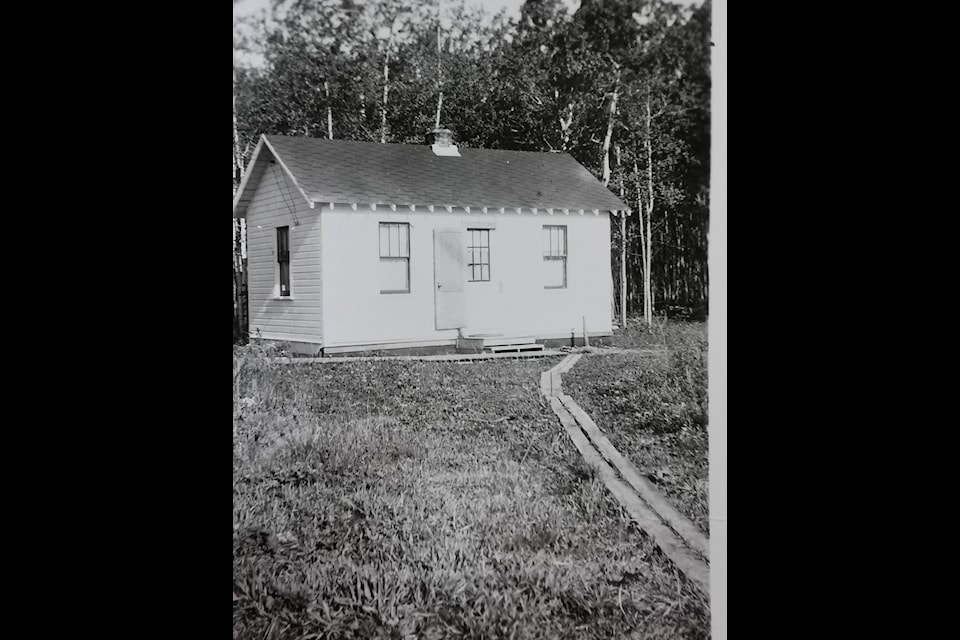 The original one-room schoolhouse. Lacombe Christian School was established in 1945. Photo supplied by the Lacombe Christian School