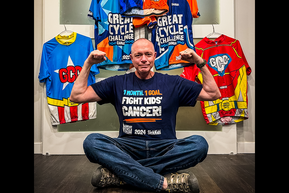 Ponoka resident Richard Bone will be taking part in the Great Cycle Challenge Canada - riding to help fight kids' cancer. In four years, he's raised $8,892 for the cause.
(Photo submitted)