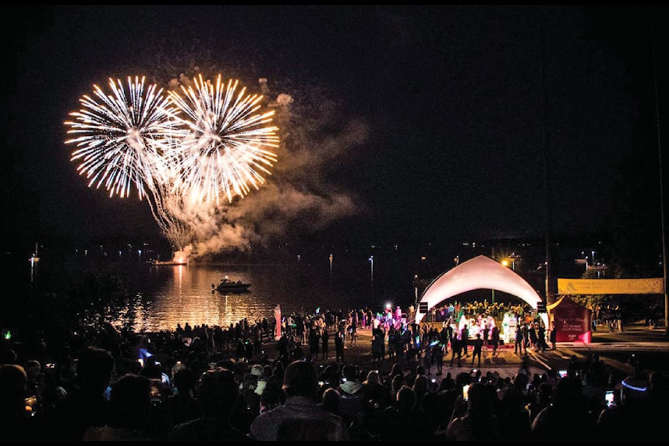 The Amphitheatre at Transfer Beach has never rocked so much as it did last Sunday at the wrap up for Ladysmith Days.  The amazing Ladysmith Credit Union fireworks show, set off from the Saltair Marine barge, served as a spectacular backdrop to the closing band Sunset Strip, who got hundreds of spectators up dancing while the fireworks burst colours over the harbour. 