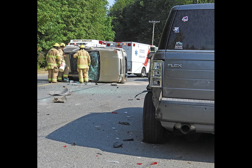 Two vehicles were damaged in a crash last week in Ladysmith