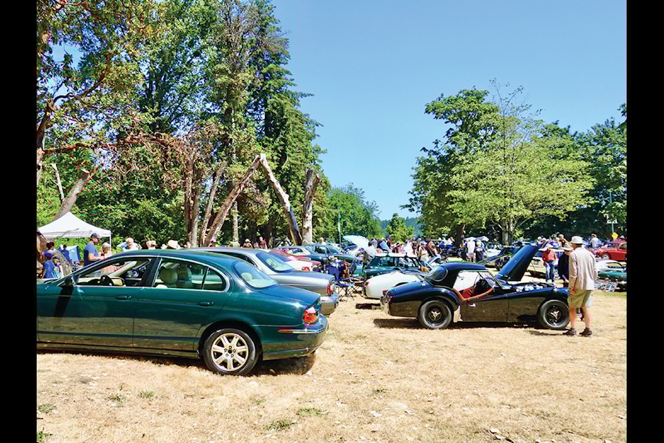 It was bumper to bumper with people and vehicles from jolly old England on display on Sunday, July 14 at Transfer Beach. The annual Brits on the Beach car show, put on by the Vancouver Island chapter of the Old English Car Club attracted almost 3,000 spectators to the day long event last Sunday. (Duck Paterson photo)