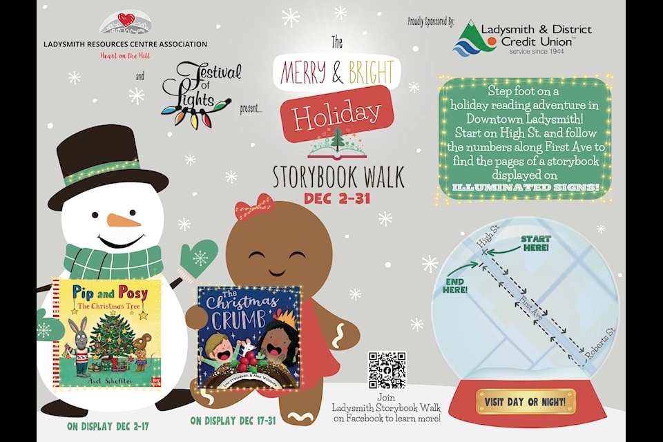 Poster for this year's Holiday Storybook Walk in Ladysmith.