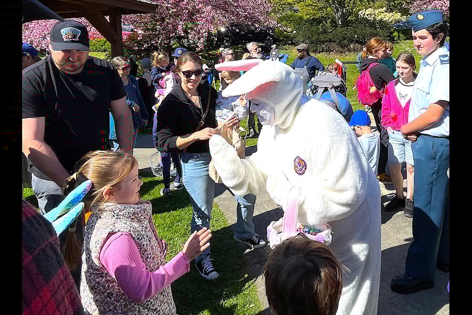 It was all high fives and big smiles when the Easter Bunny arrived at Transfer Beach on Saturday, April 19 for the Ladysmith Lions Club annual Easter Egg Hunt. 