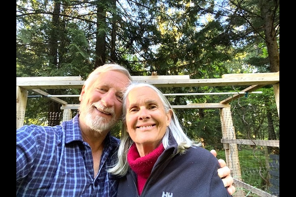 Peter and Alma McHardy share a quiet moment at home. After 54 years of marriage, Peter now cares for Alma full time, navigating her dementia with patience, love, and support from the Cowichan Family Caregivers Support Society.