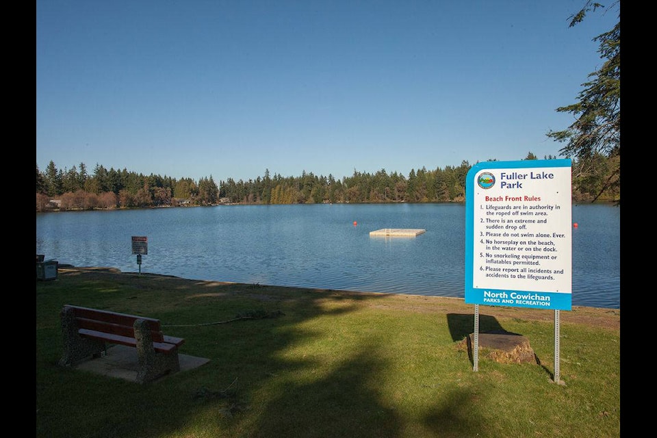 Fuller Lake Park’s swimming beach boasts on-duty lifeguards. (rentalhomes.com photo)