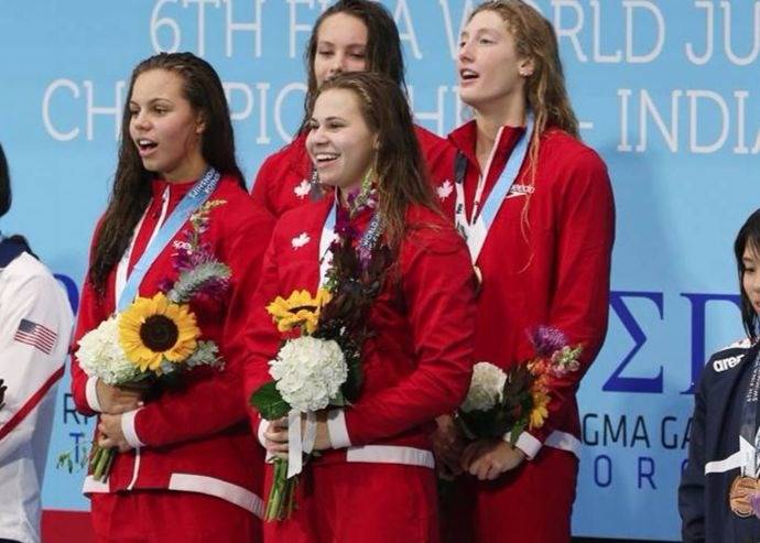 UPDATED Ladysmith’s Faith Knelson helps Canadian relay set junior