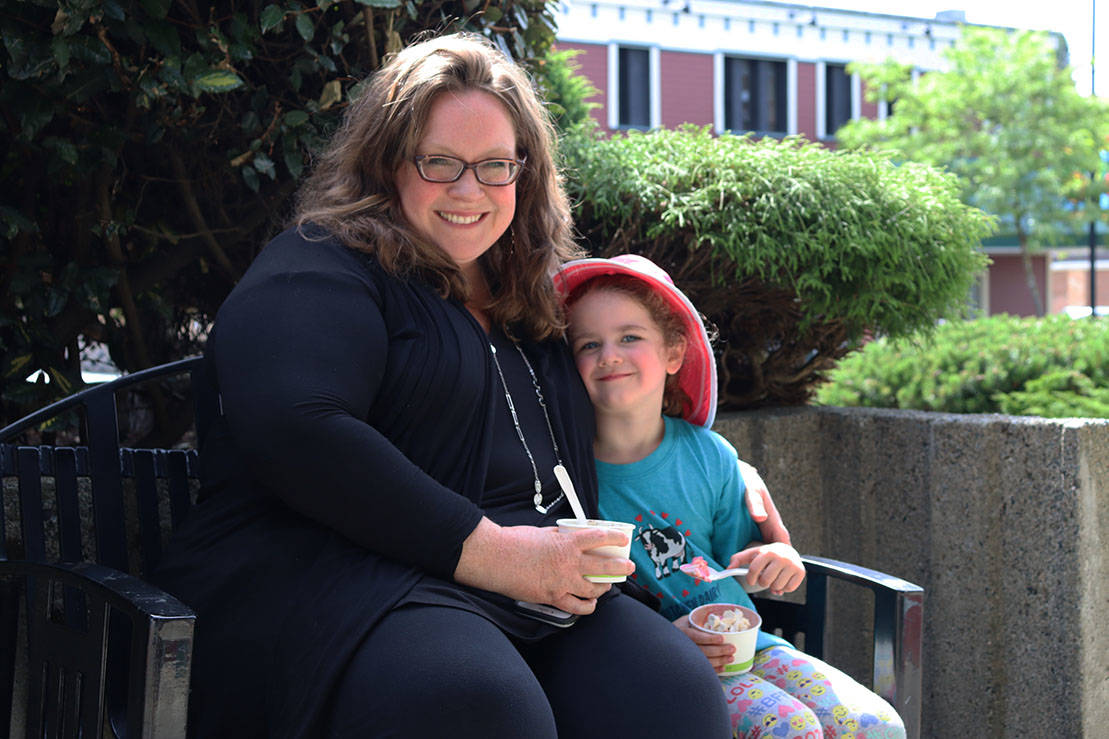 Lesley and Maeley Corghan say theyre thrilled about Old Town Ice Cream. (Cole Schisler photo)