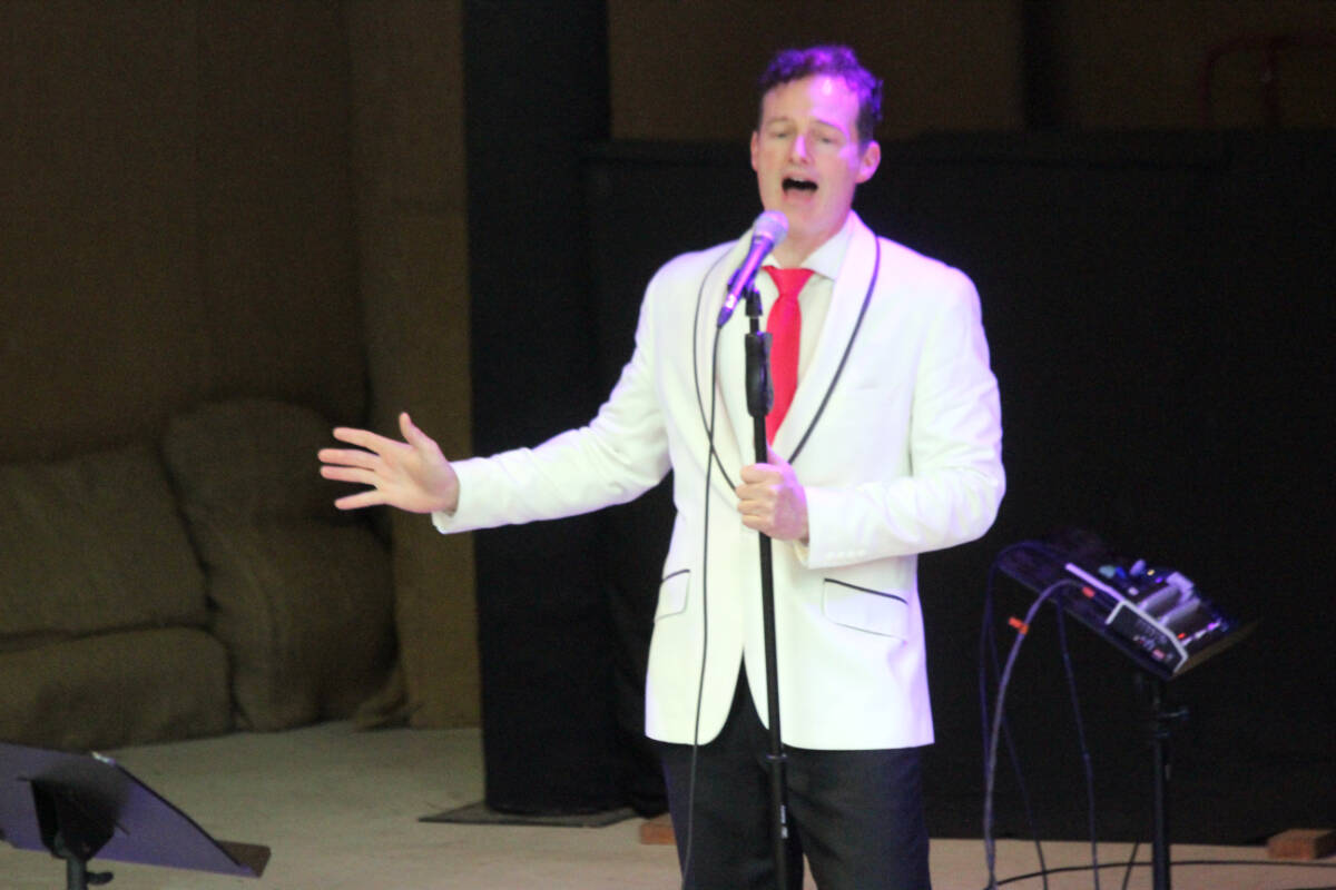 The audience at North Cowichans 150th celebration in Chemainus was thoroughly entertained by Ken Lavigne. (Photo by Don Bodger)