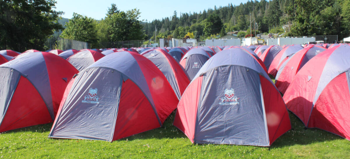 Tents cover the field at the Crofton Ball Fields for BC Bike Race participants. (Photo by Don Bodger)