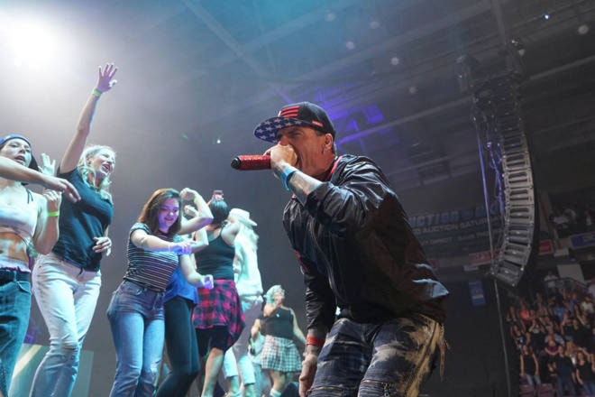 Vanilla Ice rocking the crowd at the South Okanagan Events Centre on Sept. 16 during the I Love the 90s Tour. Carmen Weld/Black Press Vanilla Ice rocking the crowd at the South Okanagan Events Centre on Sept. 16 during the I Love the 90s Tour. Carmen Weld/Black Press