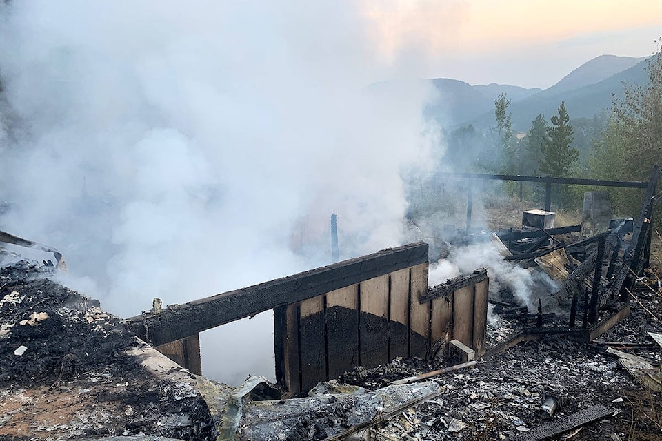 A fire early Wednesday, Aug. 4, destroyed this family home in Westbridge. Photo: Submitted