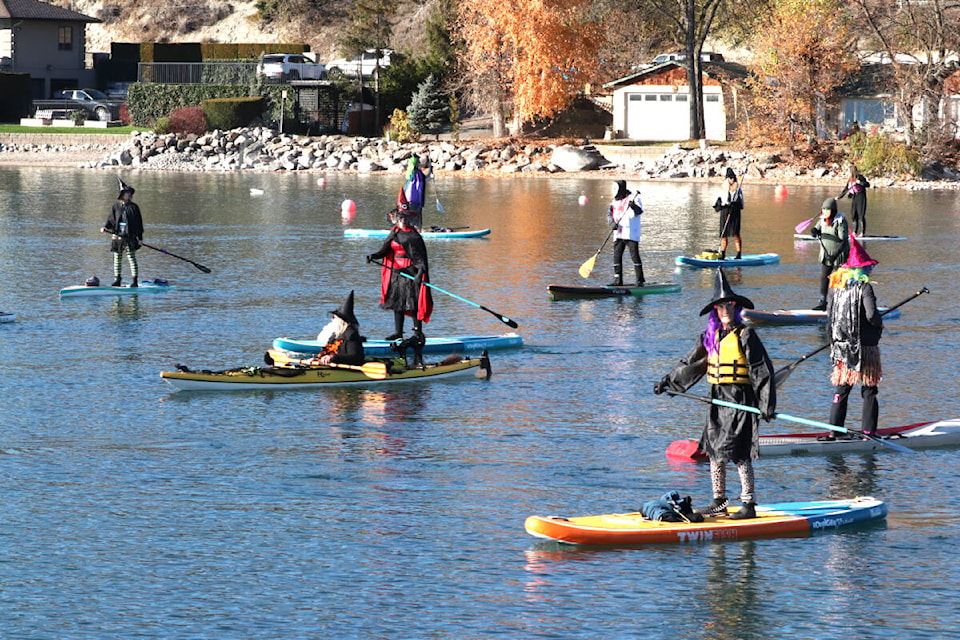 More than 40 paddlers decked out in different costumes took part in a paddle on Kal Lake Halloween Sunday afternoon under ideal conditions. (Roger Knox - Morning Star)