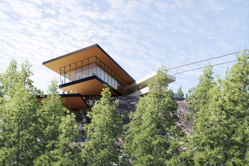 Plans are underway for a project that would see a gondola built near Vernon, climbing 1,600 feet above Kalamalka Lake. (Ridge North America photo)