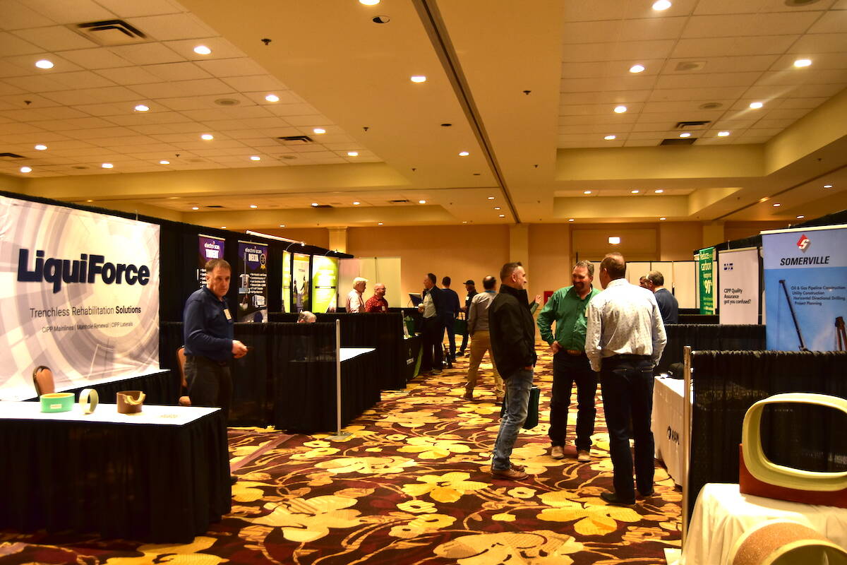 Exhibitors and attendees at the Trenchless Technology Roadshow in Kelowna. (Apr. 24-26)