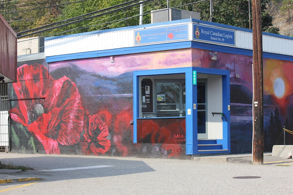 The Peachland Royal Canadian Legion is one of three new murals around Downtown Peachland (Photo - Jordy Cunningham/Capital News)