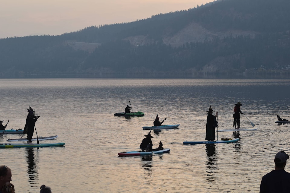 People took over the north end of Woods Lake dressed as witches to celebrate Halloween early (Photo - Jordy Cunningham/Capital News)