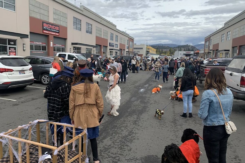 Dozens of dogs proudly paraded down Clement Ave in Kelowna for the first Unleashed Brewing Spooktacular Dog Parade Oct. 30, 2022 (Brittany Webster - Capital News)