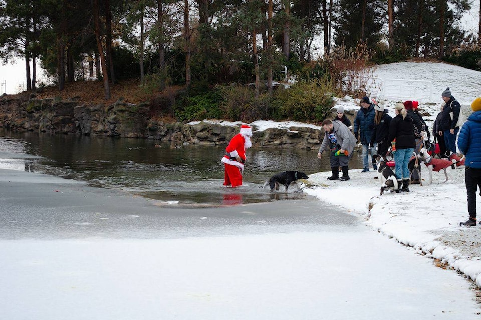 Wayne Dorman, dressed as Santa, jumped in to save a dog after it had fallen through the ice on Dec.11, 2022 (Contributed)