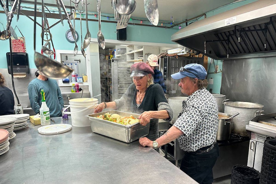 Volunteers helped cook and serve an Easter dinner to the residents at Kelowna’s Gospel Mission on April 9, 2023. (Brittany Webster/Capital News)