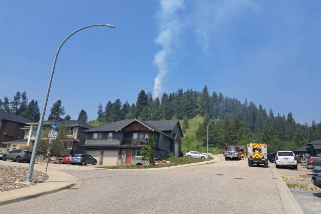 Vernon Fire Rescue Service and BX Swan Lake Fire Department crews are on-scene of a reported wildfire in the Foothills subdivision at Silver Ridge Drive and Sun Peaks Drive Thursday, May 18. The fire is reported as knocked down and being held. (Contributed)