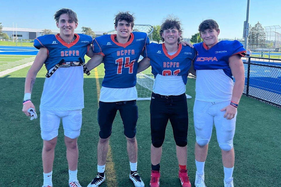 From left: Austin Dunnill, Anderson Bicknell, Cisko Hove and Jace Collard have all been selected to play for Team BC at a national competition. (Photo contributed)