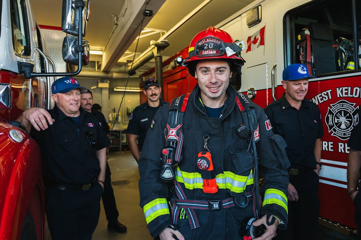 VIDEO: Vancouver Canucks captain visit West Kelowna Fire Department