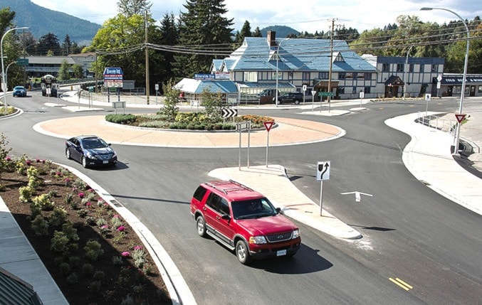 Roundabout in Lake Cowichan.