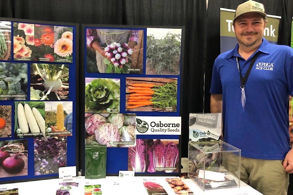 Dave Murray of Osborne Quality Seeds show off his display at the annual Islands Agriculture Show Feb. 7 at the Cowichan Exhibition.