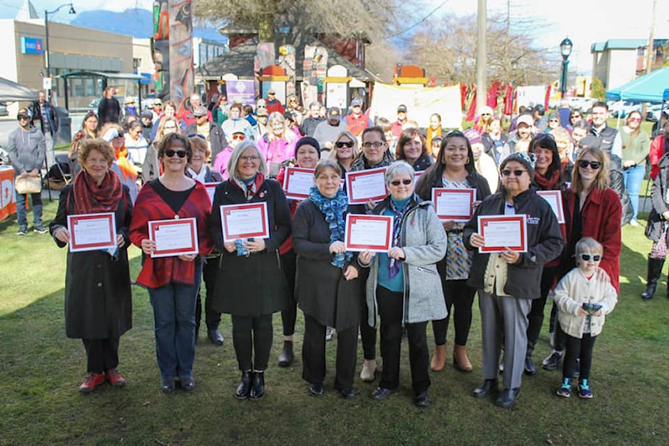 Women in office in the Cowichan Valley were celebrated at the International Women’s Day event in Duncan on Saturday, March 7, 2020. (Kelsey McLean/Black Press)