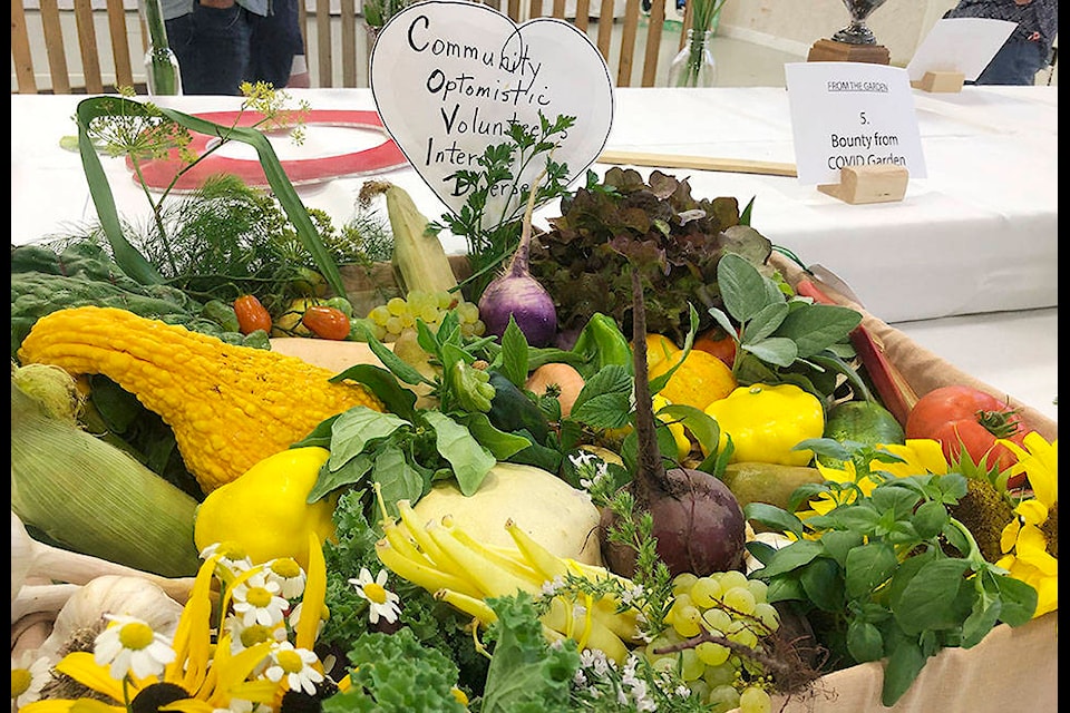 The Jubilee Community Garden’s second-place entry in the “Bounty from Your COVID-19 Garden” category at the Cowichan Exhibition’s “UN”FAIR 2020. (Kevin Rothbauer/Citizen)