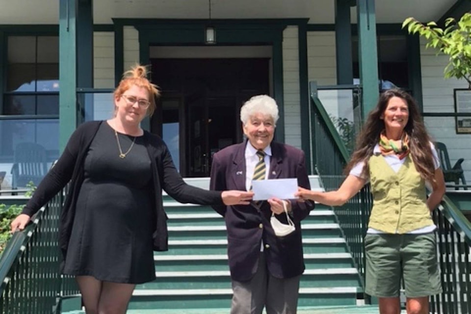 The Royal Canadian Legion Branch #53 has donated $1,500 to Providence Farms with proceeds from its annual poppy campaign. Pictured is Legion president Betty James (centre) handing the cheque to the Providence Farms’ Leah Boisvert (left) and Tracey Parrow (right). (Submitted photo)