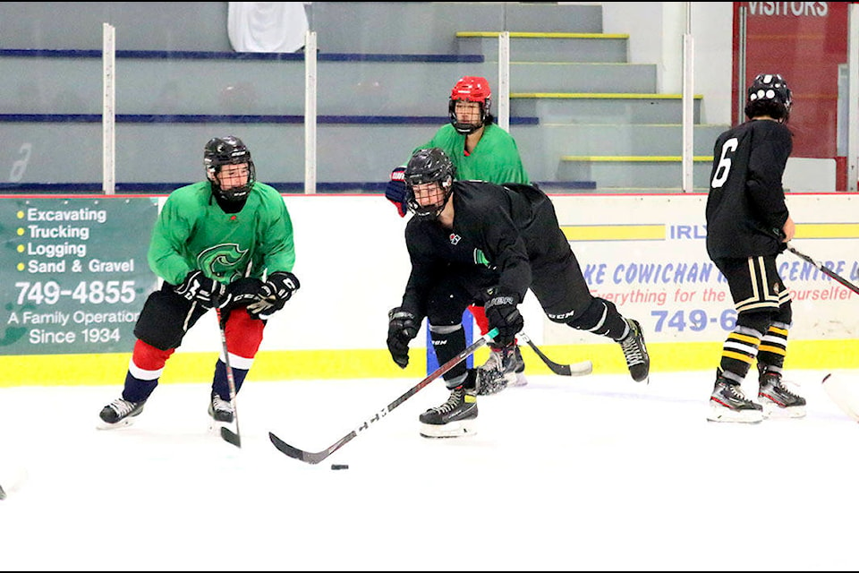 The expansion Lake Cowichan Kraken took to the ice for the first time at the Showcase at the Lake tournament on Aug. 6-8. (Kevin Rothbauer/Citizen)