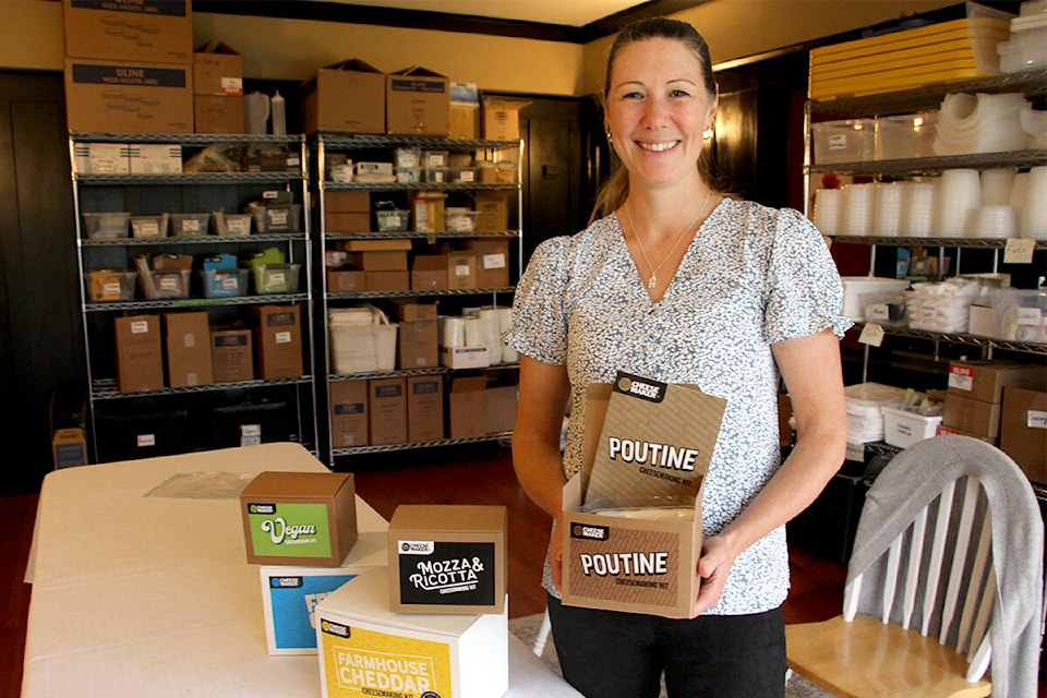 Co-founder Alexis Cobham in the Cheese Maker office set in a historic Oak Bay home – the one where she grew up. (Christine van Reeuwyk/News Staff)