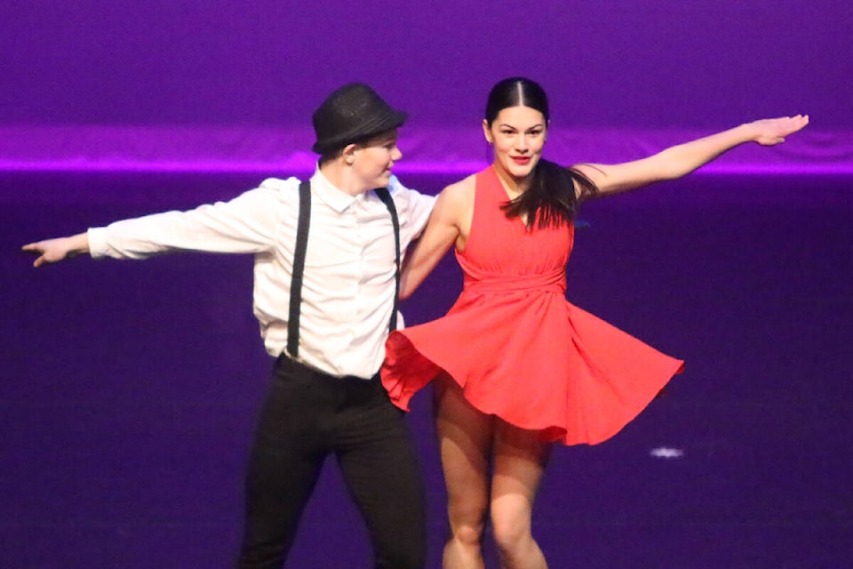 Left, Owen Hogg and Alora Killam dance to Michael Bublé’s version of the Leonard Cohen classic “I’m Your Man” . Right, Rose Spivack performs “Polish Dance (Op. 82)” by Edmund Severn.