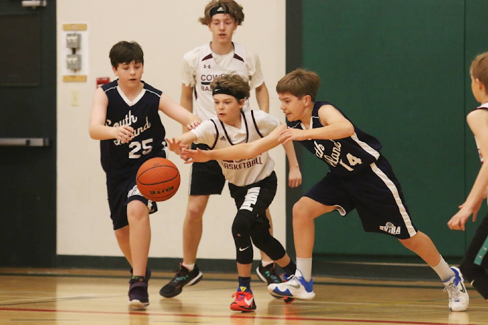 Nash Taylor plays for the Next Level U13 team against South Island at Queen Margaret’s School last Saturday. (Kevin Rothbauer/Citizen)