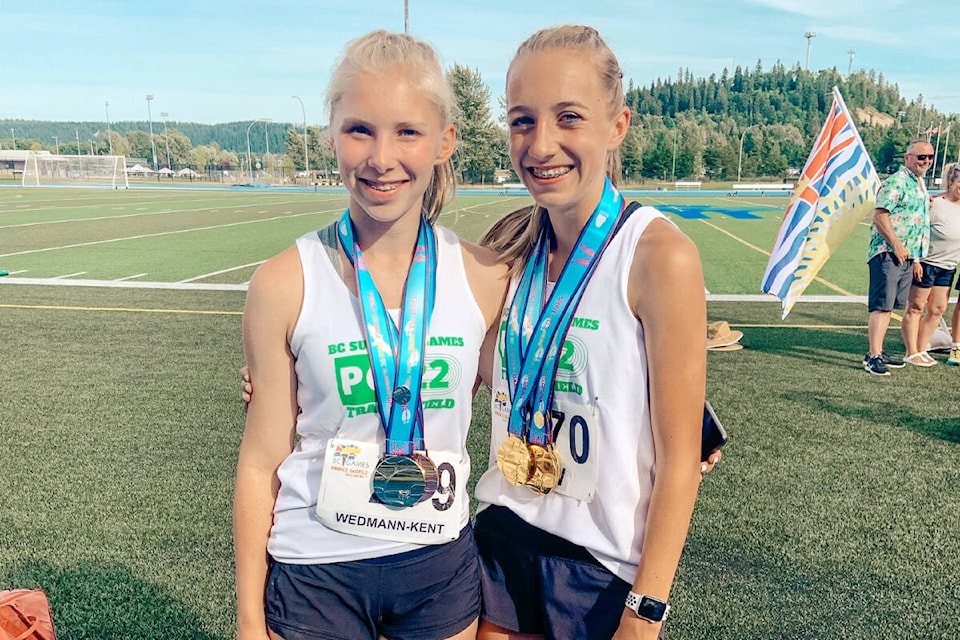 Athletics medallists Nova Wedmann-Kent and Alexa Dow. (Submitted by Andrea Dow)