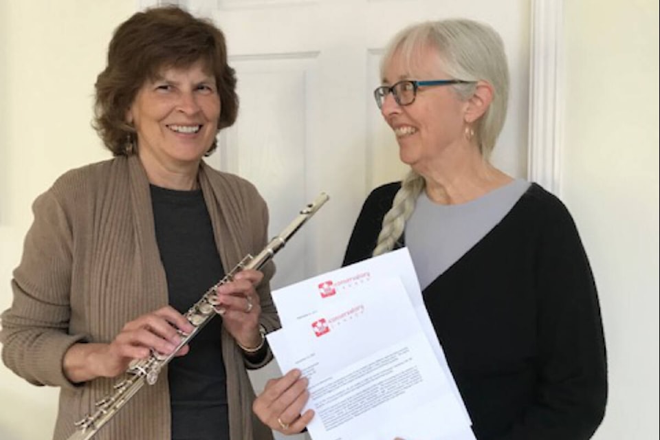 Joanna Hibberd has won an award for flute. Pictured here with music teacher Joy Ann Bannerman. (Photo courtesy of Joy Ann Bannerman)