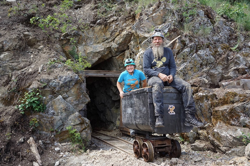 Frank Schlichting and wife Sharon at Yankee Boy Mine (photo contributed by Frank Schlichting).