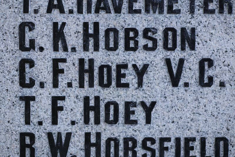 Among the many names on the Duncan Cenotaph are those of Charles Hoey, VC, and his brother Trevor. (T.W. Paterson photo)