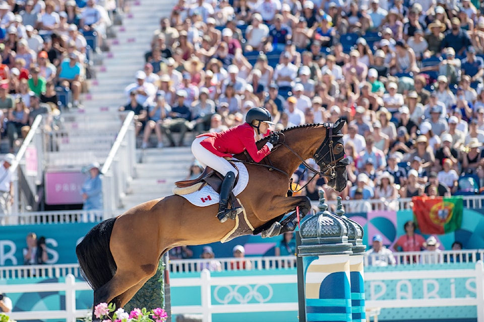 Tiffany Foster competing in the Paris Olympic Games for Canada. 