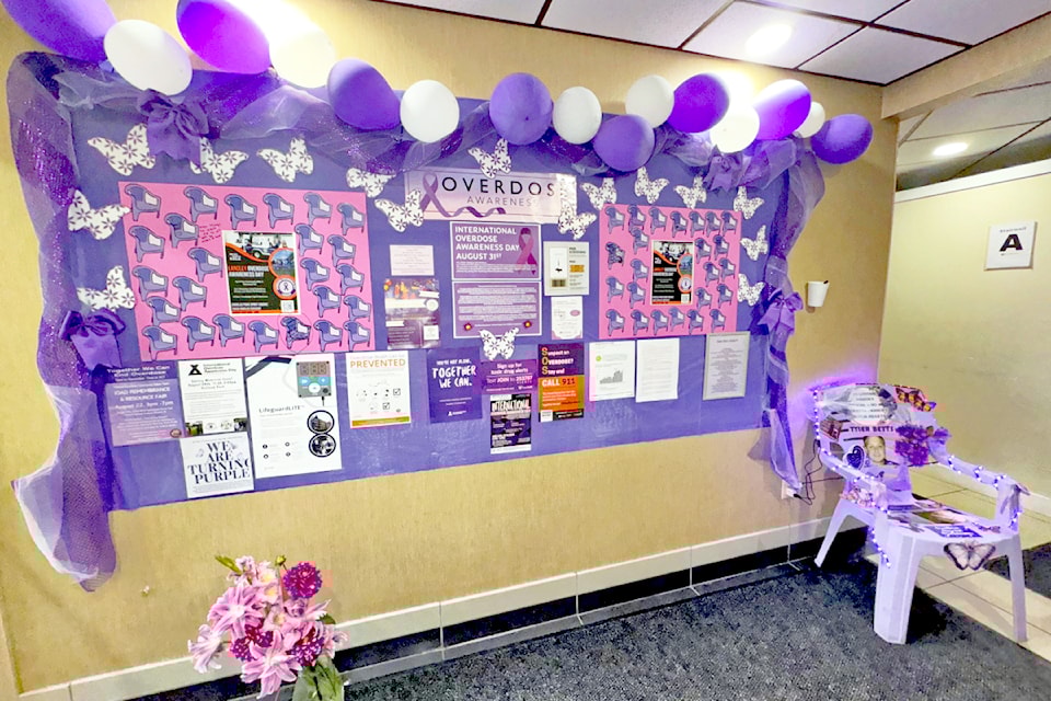 In advance of Overdose Awareness Day on Aug. 31, Creek Stone Place has created a display at the supportive housing site in Willowbrook. 