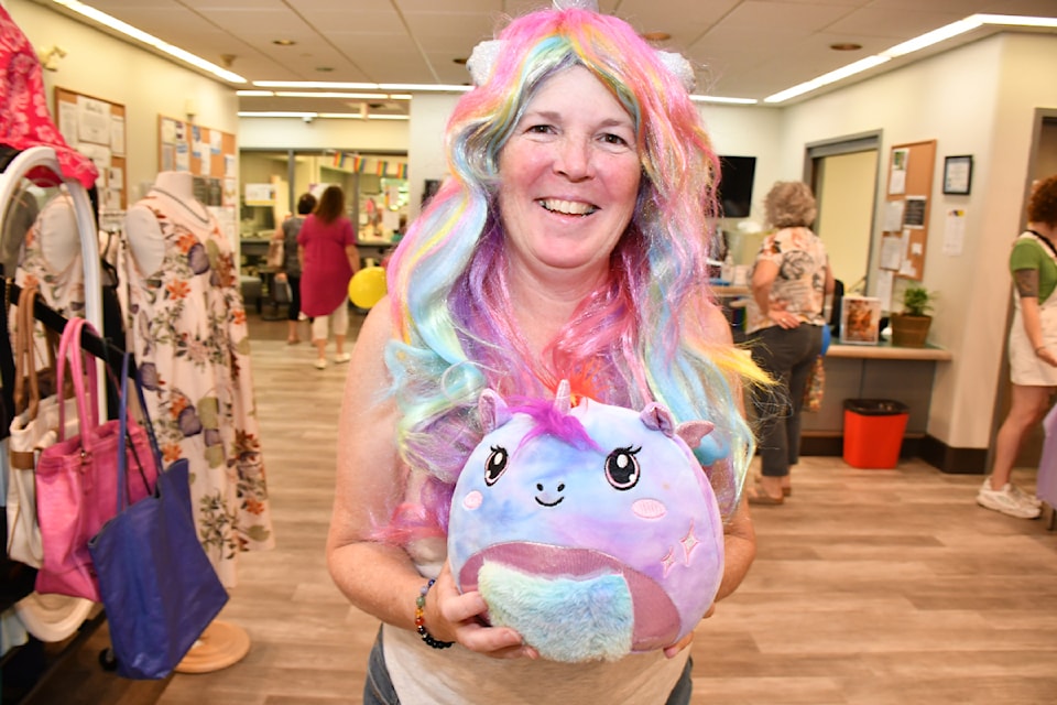 Recreation assistant Michelle Van Ierperen donned colourful gear for Silver Pride at the 91ԭ Senior Resources Society centre on Friday, Aug. 9, 2024. 