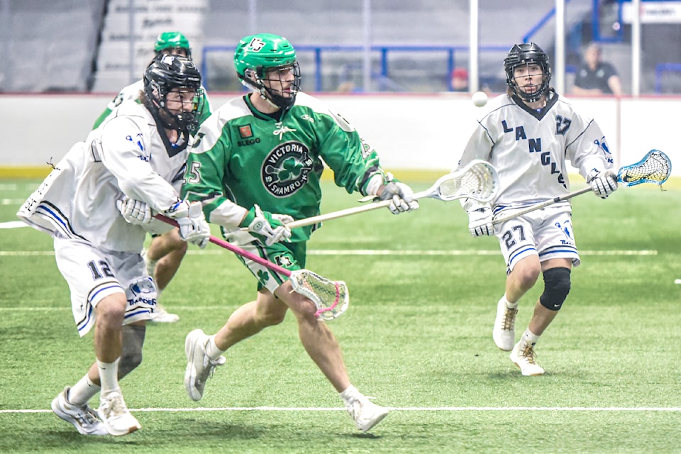 A 3-0 run helped the Victoria Shamrocks pull away from the 91ԭ Thunder as they took Game 2 by an 11-7 score to go up 2-0 in the WLA Finals on Monday night, Aug.19 at 91ԭ Events Centre.